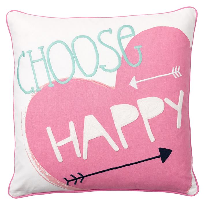Coastal Inspiration Pillow Cover, Choose Happy