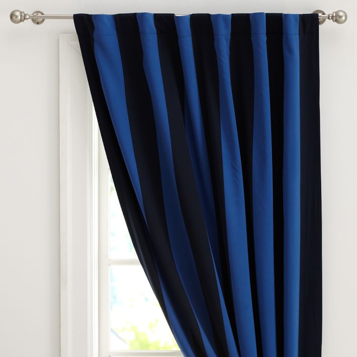 Rugby Stripe Blackout Curtain Panel, 63