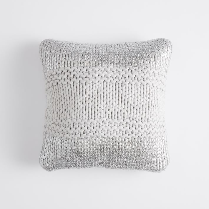 Knitted Metallic Pillow Cover