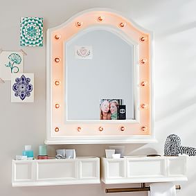 Hannah Wall Mounted Light Up Mirror - Sale | Pottery Barn Teen
