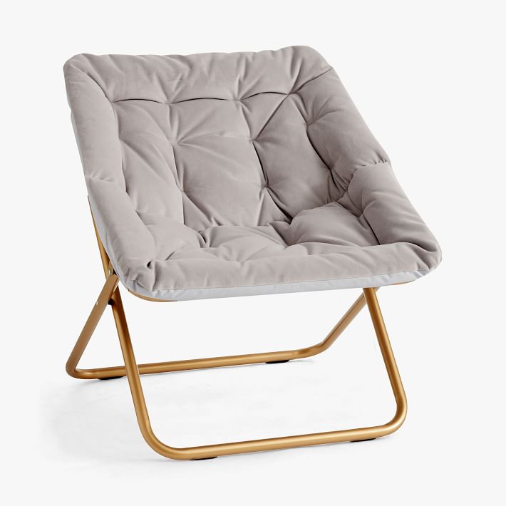 Velvet Gray Hang-A-Round Square Chair