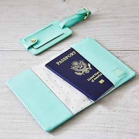Classic Leather Passport Cover, Pool