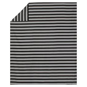 Brooklyn Stripe Duvet Cover, Black