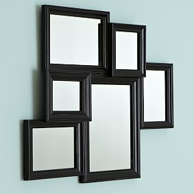 Black Vintage Collage Framed Mirror