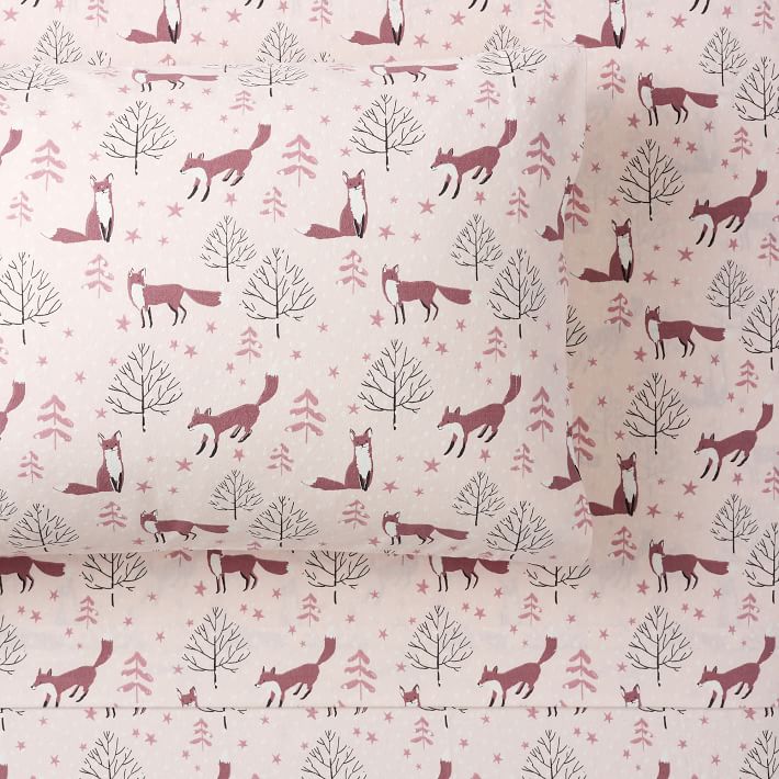 Winter Foxes Organic Flannel Sheet Set
