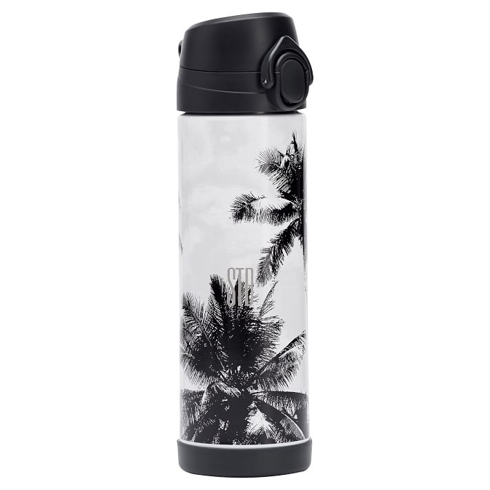 Black &amp; White Palms 17 oz Water Bottle