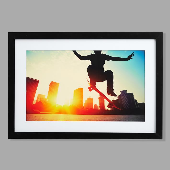 Sunset Skateboarder Framed Art, 35.75&quot;x24.75&quot;