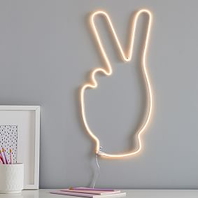 Peace Hand Wall Light | Pottery Barn Teen