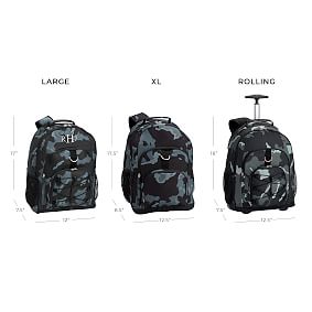 Gear-Up Black Camo Rolling Backpack