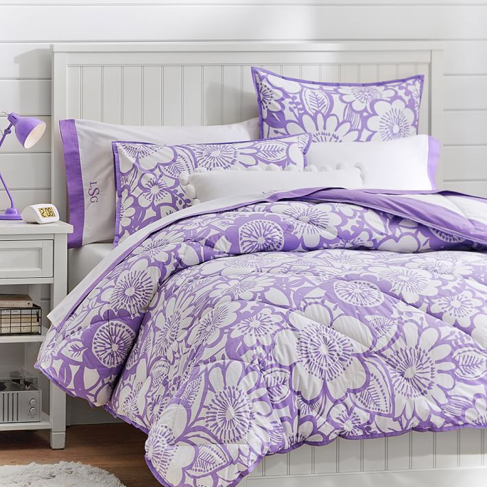 Blooming Garden Comforter &amp; Sham, Purple
