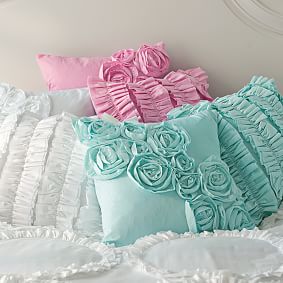 Ruffle &amp; Rose Pillow Covers