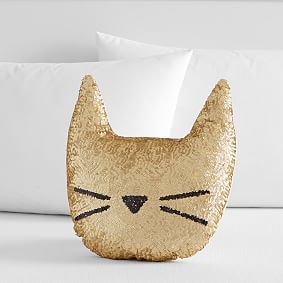 The Emily &amp; Meritt Sequin Cat Pillow