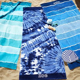 Tie Dye Blast Beach Towel, Navy
