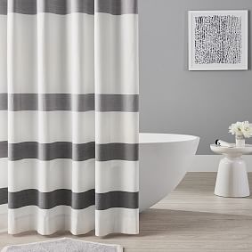 Organic Huntington Stripe Teen Shower Curtain | Pottery Barn Teen