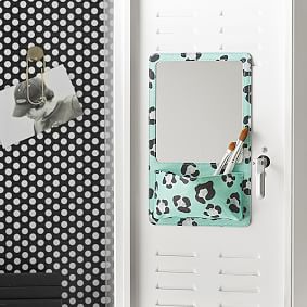 Gear-Up Metallic Leopard Spots Locker Mirror Pocket