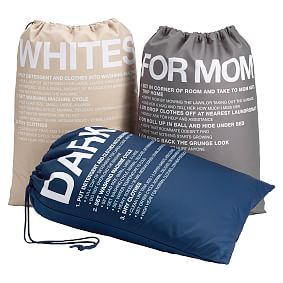 Easy Sort Laundry Bags, Set of 3, Charcoal/Navy/Khaki
