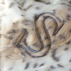 Faux Fur Sleeping Bag - Snow Leopard