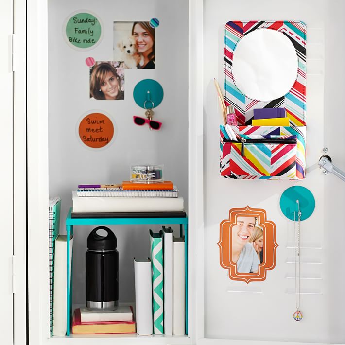 Gear-Up Multi-Diagonal Stripe Mirror With Removable Pouch