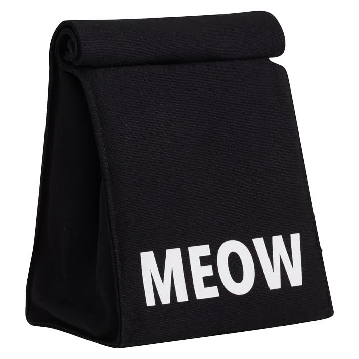 The Emily &amp; Meritt Black &quot;Meow&quot; Sack Lunch Bag
