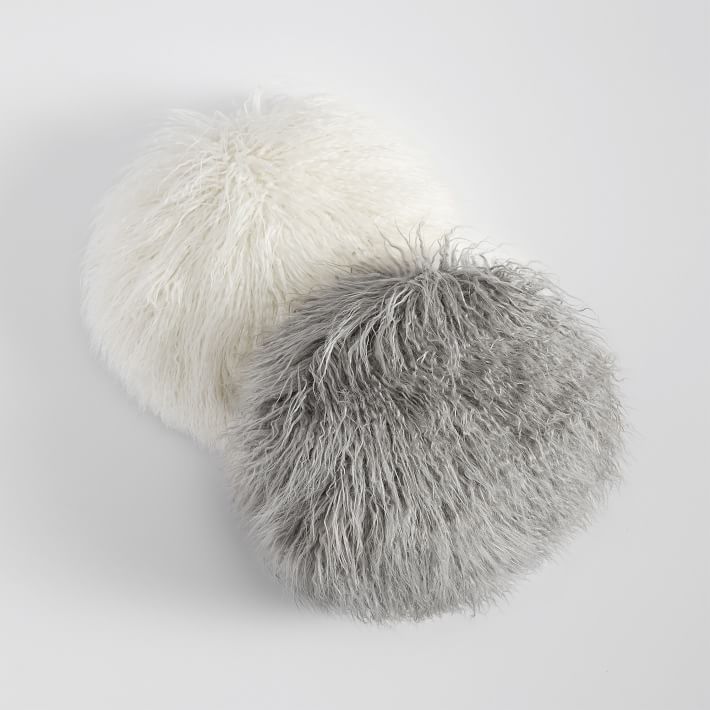 Faux Fur Mongolian Round Pillow