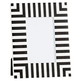 The Emily &amp; Meritt Tabletop Frame, Black/White Stripe Rectangle
