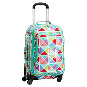 Jet-Set Multi Watercolor Geometric Triangles Carry-On Spinner