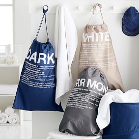 Easy Sort Laundry Bags, Set of 3, Charcoal/Navy/Khaki