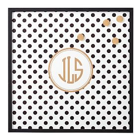 Magnetic Wall Board, Black Dottie with Gold