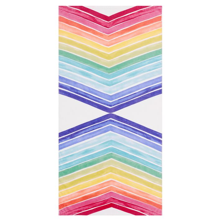 Rainbow Chevron Beach Towel