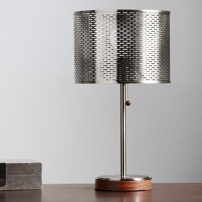 Perforated Shade Table Lamp with USB