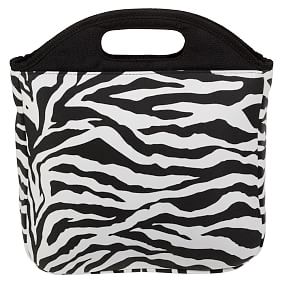 Gear-Up Black Zebra Tote Lunch Bag