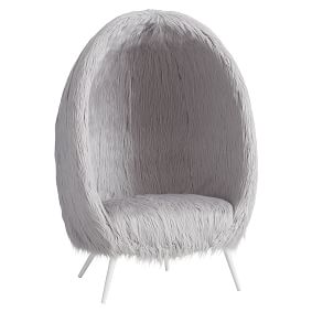 Gray Himalayan Faux-Fur Cave Chair
