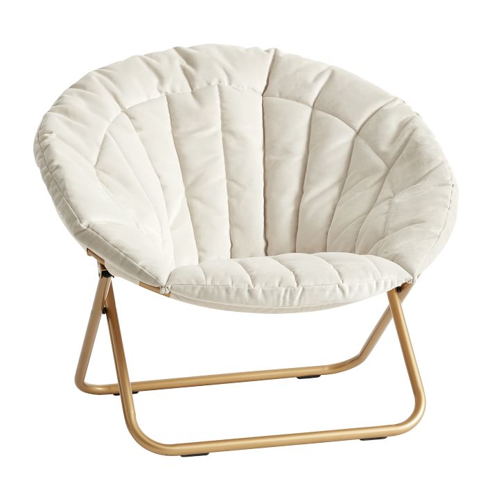 Lustre Velvet Linen Channel Stitch Hang-A-Round Chair