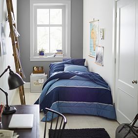Aiden Stripe Deluxe Comforter Set with Comforter, Sheet Set, Pillowcase, Mattress Pad, Pillow Inserts + Blanket
