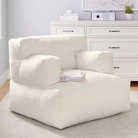 Chunky Boucle Ivory Eco Lounger | Pottery Barn Teen