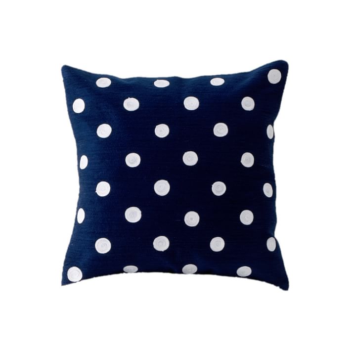 Dottie Pillow Cover, Navy, 16x16