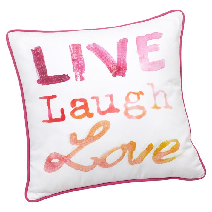 Inspire Me Pillow Cover, 16x16, Live Laugh Love