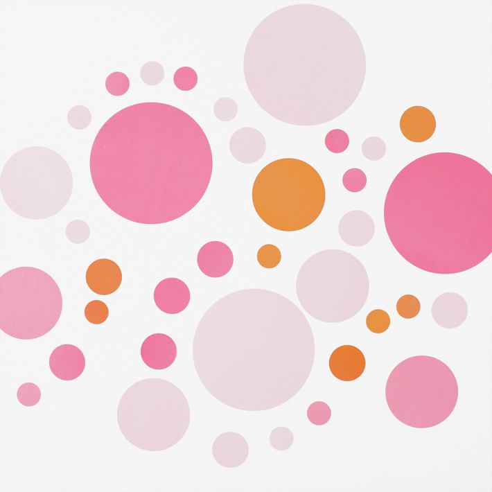 Bubble Dot Surf Decal, Pink/Orange