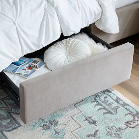 Avalon Channel Stitch Upholstered 4-Drawer Storage Bed