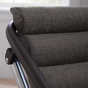 Chenille Plain Weave Washed Charcoal Sling Chair