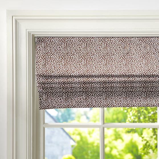 Mini Dot Cordless Roman Shade With Blackout Lining Sale Pottery