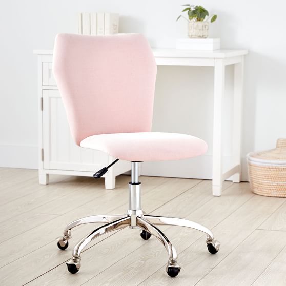 Chenille Plain Weave Airgo Swivel Desk Chair - Washed Blush