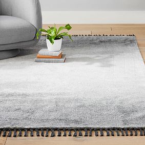 Ombre Tassel Performance Rug - Charcoal