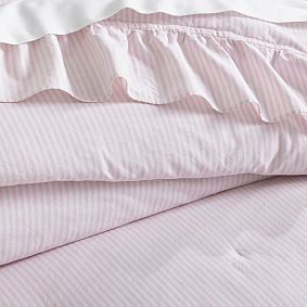 Washed Cotton Ruffle Stripe Comforter