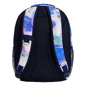 Color Flow Gold Metallic Deep Blue Multi Backpack and Coldpack Lunch Box, Set of 3