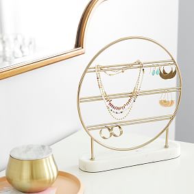 Marble and Gold Earring Holder | Jewelry Storage | Pottery Barn Teen