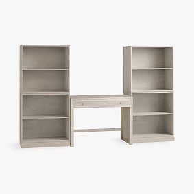 Stack Me Up Writing Desk &amp; Bookcase with Cubbies Set (100&quot;)