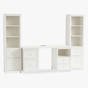 Beadboard Smart&#8482; Storage Desk &amp; Bookcase Set (107.5&quot;)