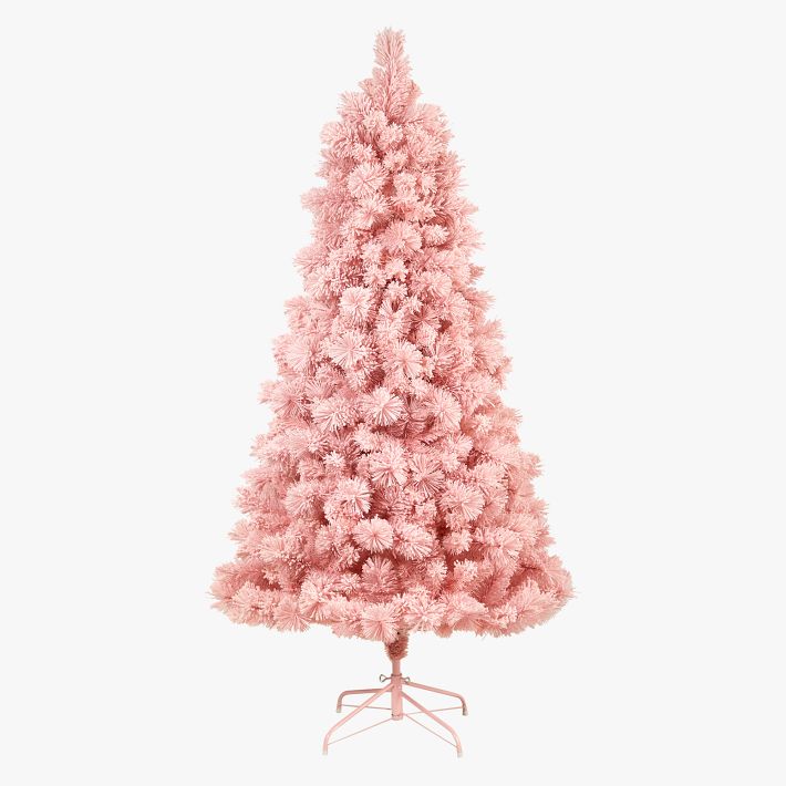 Pink Flocked Christmas Tree - 7ft
