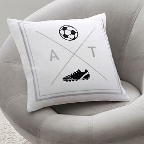 Monogram Throw Pillow Cover 18x18 Inch - Letter D Navy Blue, Geometric Farmhouse Decor - View #11